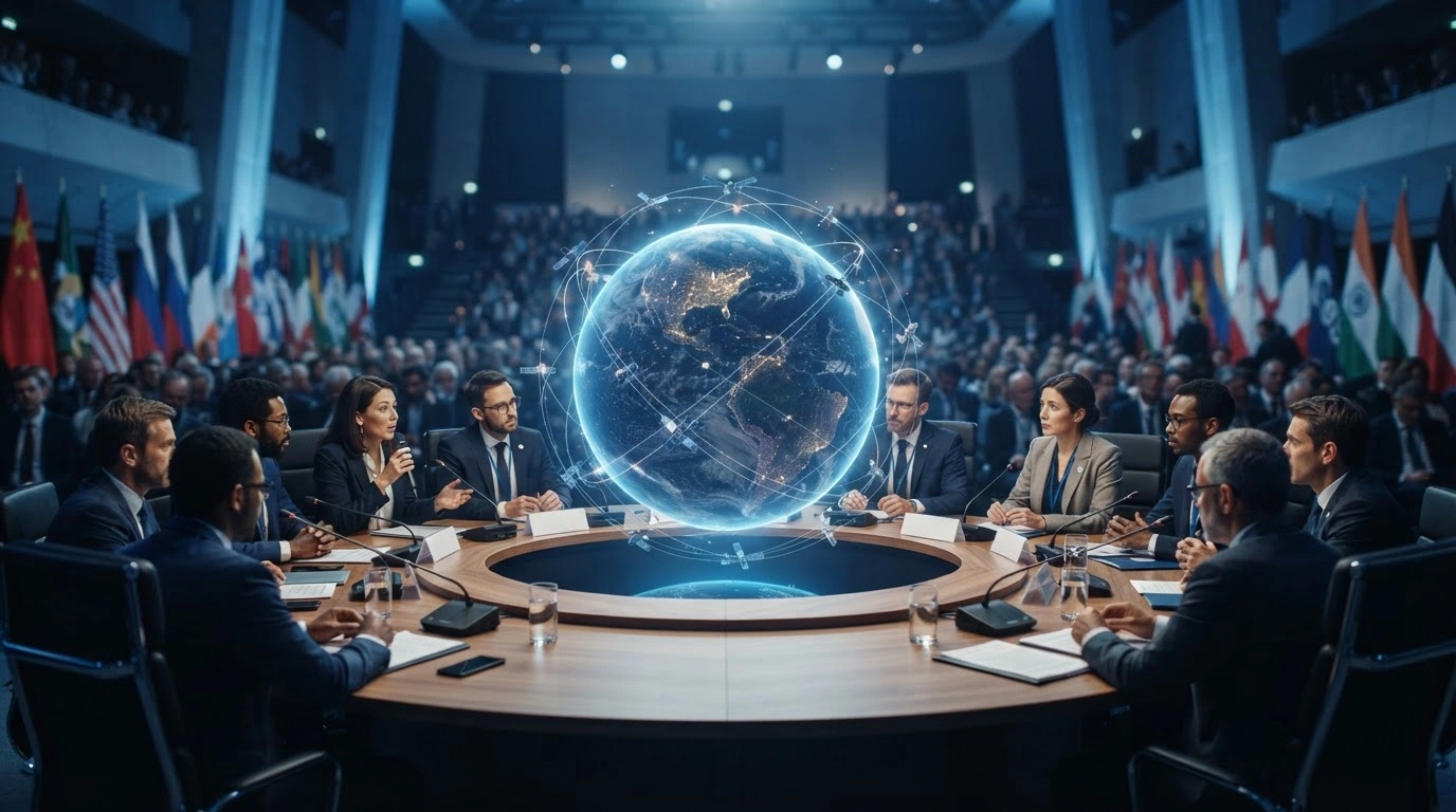 International delegates gather at a summit in Paris to discuss the future of the space economy and orbital security.