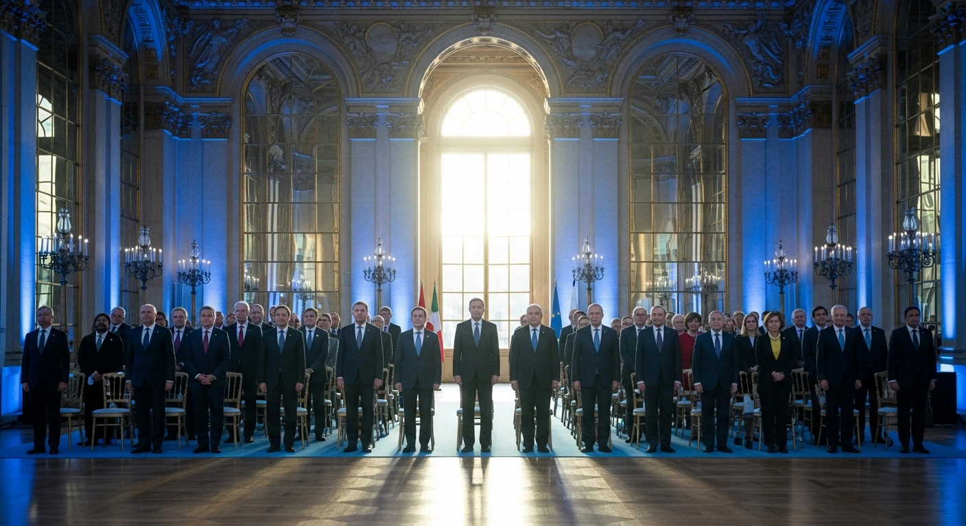 French President Emmanuel Macron and international leaders gather at the Nuclear Energy Summit in Paris to discuss the expansion of civil nuclear power.