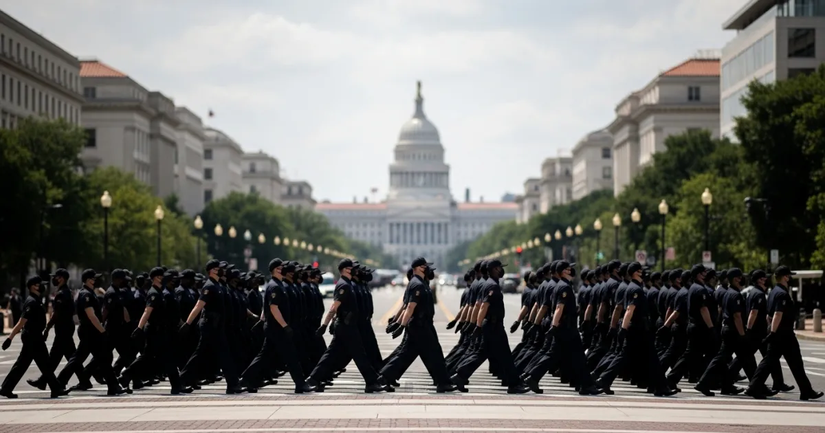 Patriot Front Members March in Washington, D.C. During July 4th Weekend