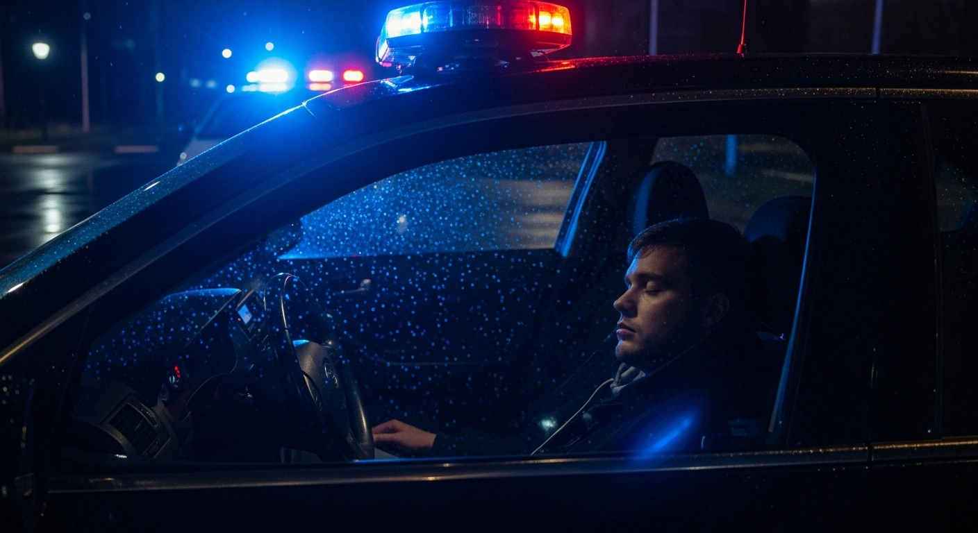 A young man is found asleep at the wheel of his car by police officers in Plympton after a drink-driving incident.