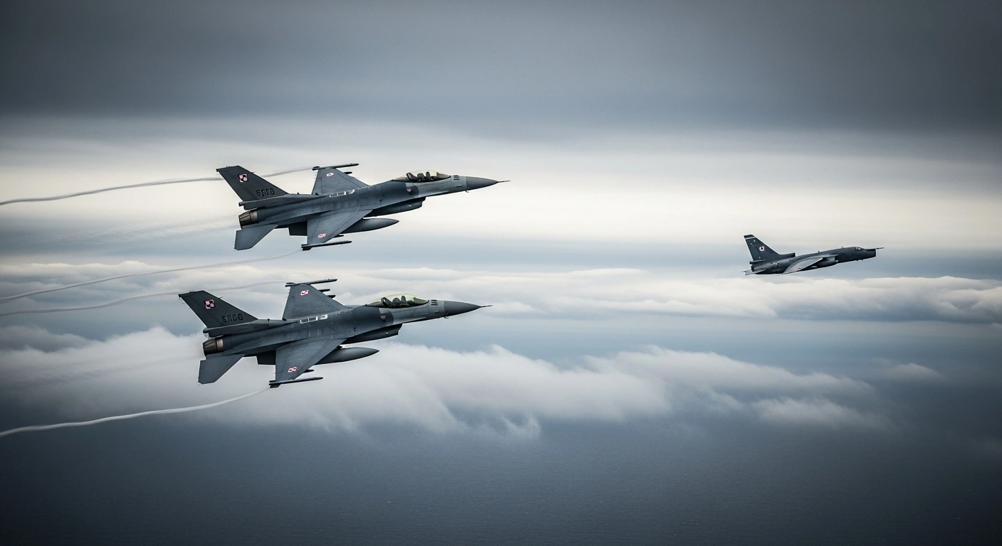 Polish fighter jets intercept a Russian Il-20 reconnaissance aircraft over the Baltic Sea to secure airspace.
