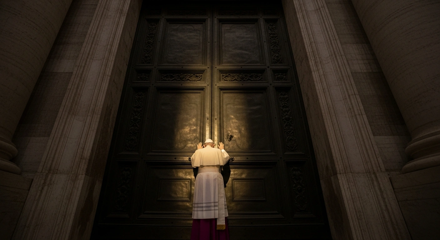 Pope Leo XIV is depicted ceremonially closing the Holy Door of St. Peter's Basilica in Rome on January 6, 2026, marking the official conclusion of the 2025 Ordinary Jubilee, which saw millions of 'Pilgrims of Hope' visit the Eternal City.