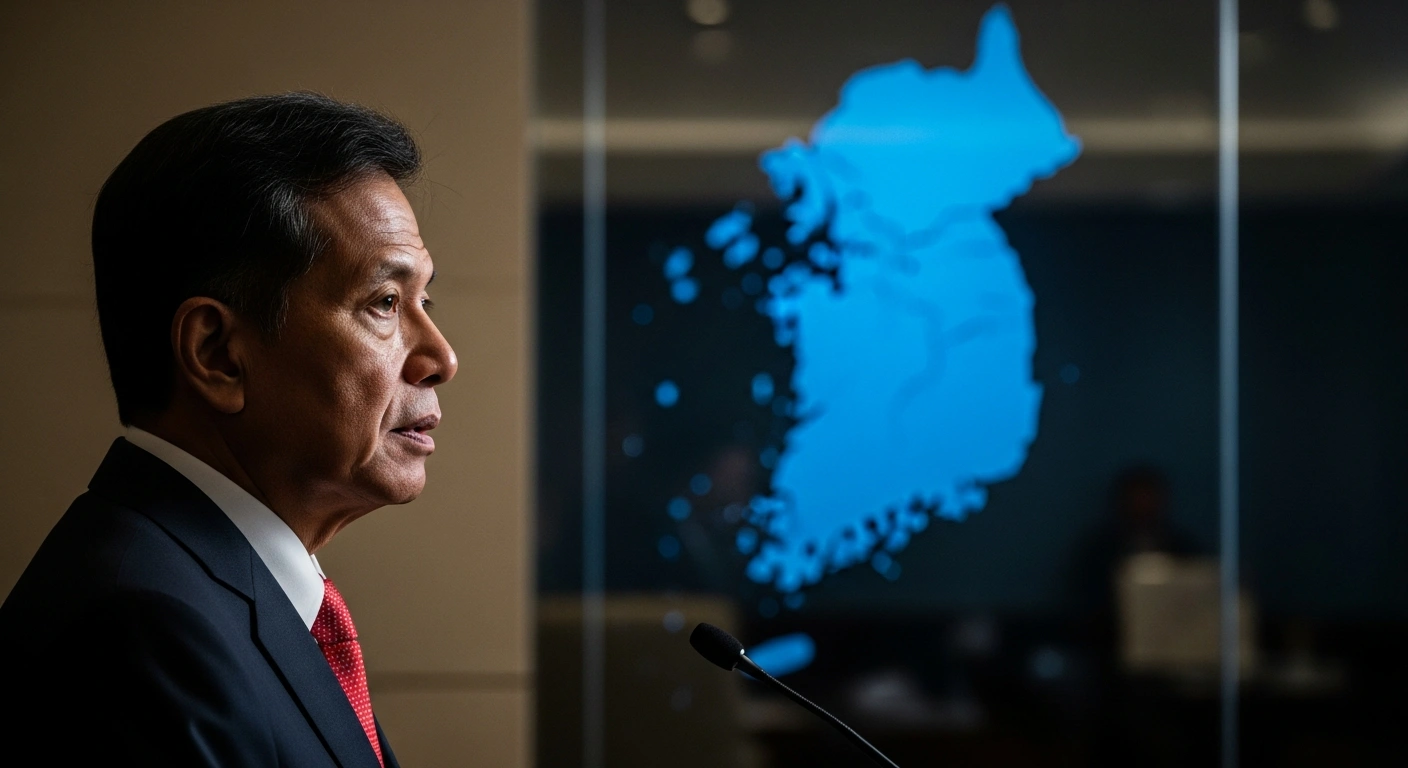 Indonesian President Prabowo Subianto stands in a diplomatic office, signaling his readiness to facilitate peace talks on the Korean Peninsula.