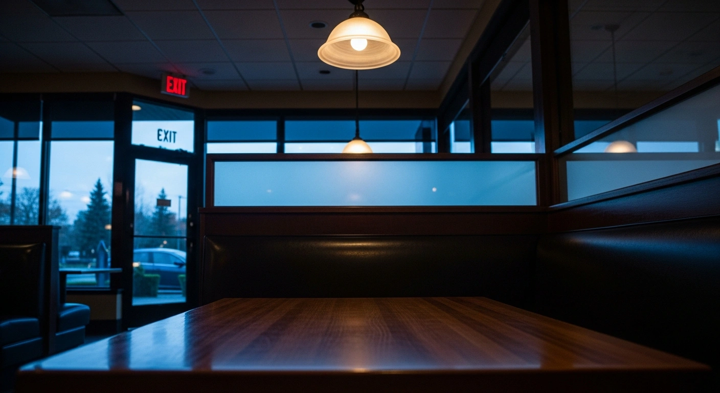 An empty booth inside a PizzaExpress restaurant in Woking, reflecting on the scrutiny surrounding Prince Andrew's 2019 alibi claims.