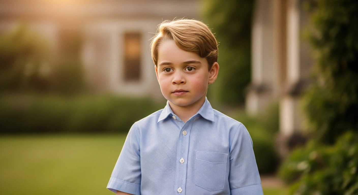A new official portrait of Prince George standing in a garden to celebrate his thirteenth birthday.