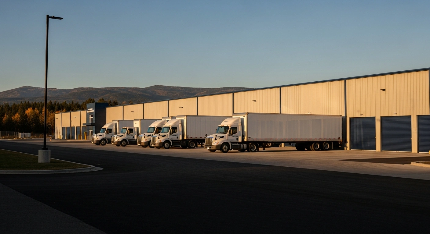 A modern self-storage facility stands in a scenic Canadian landscape, representing the acquisition of Public Storage Canada by the U.S.-based investment trust.