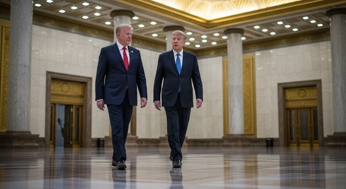 President Vladimir Putin walks alongside a Chinese official in a grand hall in Beijing to commemorate the strategic partnership between Russia and China.