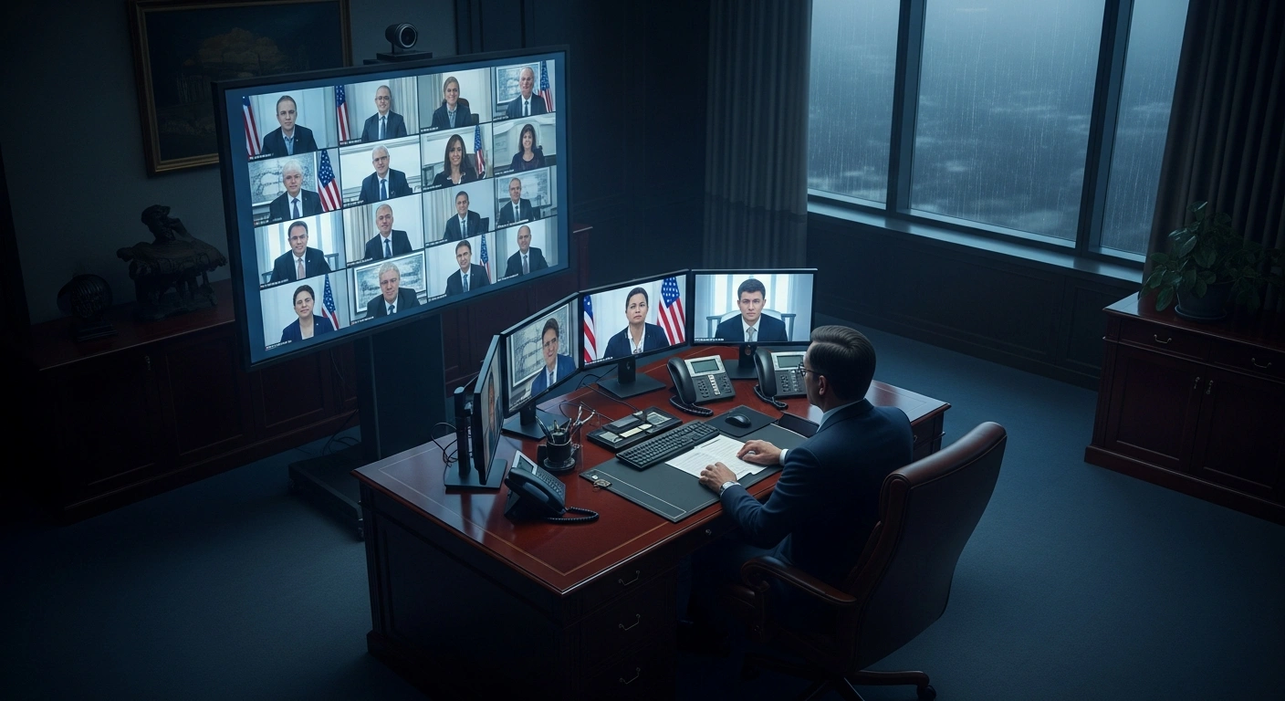 Russian President Vladimir Putin leads a videoconference with officials to coordinate relief efforts and infrastructure restoration following severe spring flooding in Dagestan.