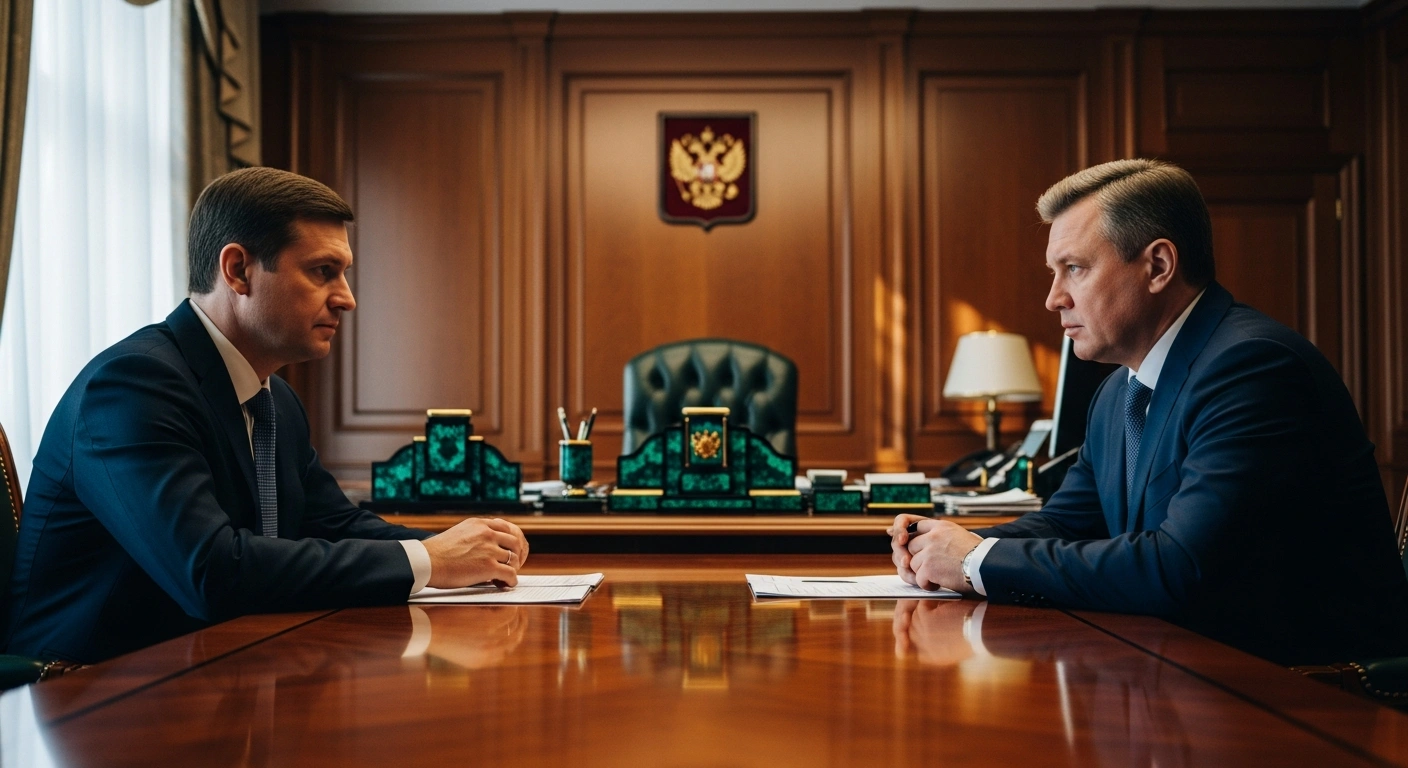 Russian President Vladimir Putin meets with Yevgeny Pervyshov to discuss the socioeconomic development of the Tambov Region.