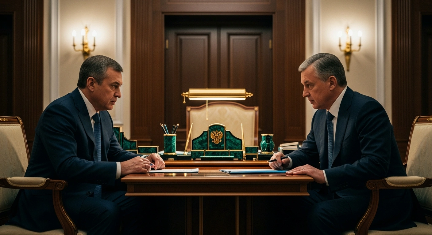 Russian President Vladimir Putin and Armenian Prime Minister Nikol Pashinyan sit together during a formal meeting to discuss bilateral relations and regional security.