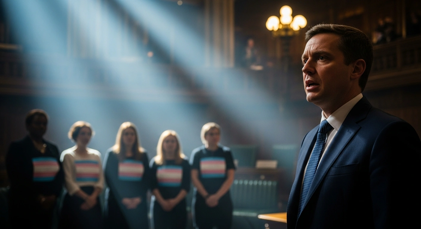 Congress leader Rahul Gandhi stands in a parliamentary hall while advocating for the rights of the transgender community during a debate on the Transgender Persons Bill.