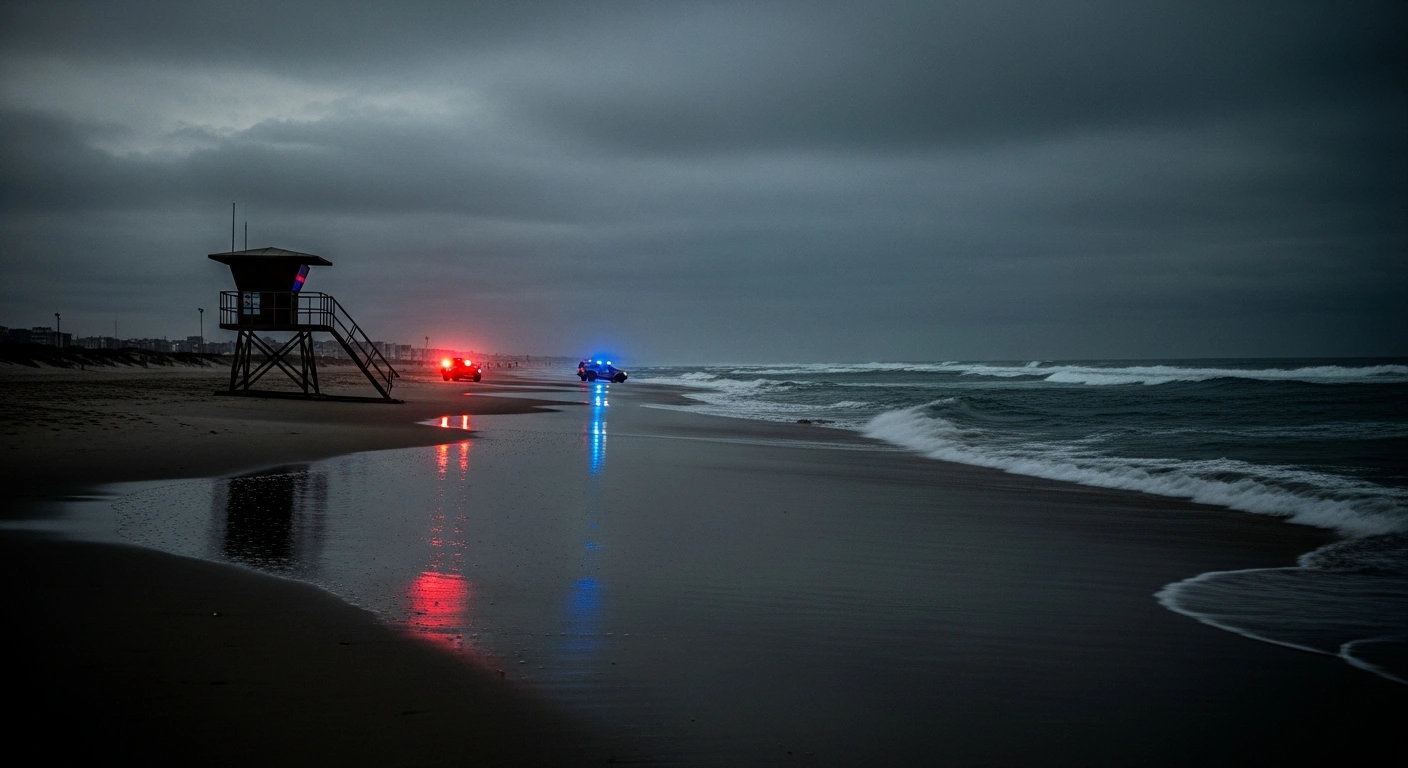 Emergency responders monitor the coastline at Boa Viagem beach in Recife, Brazil, following a shark attack incident.