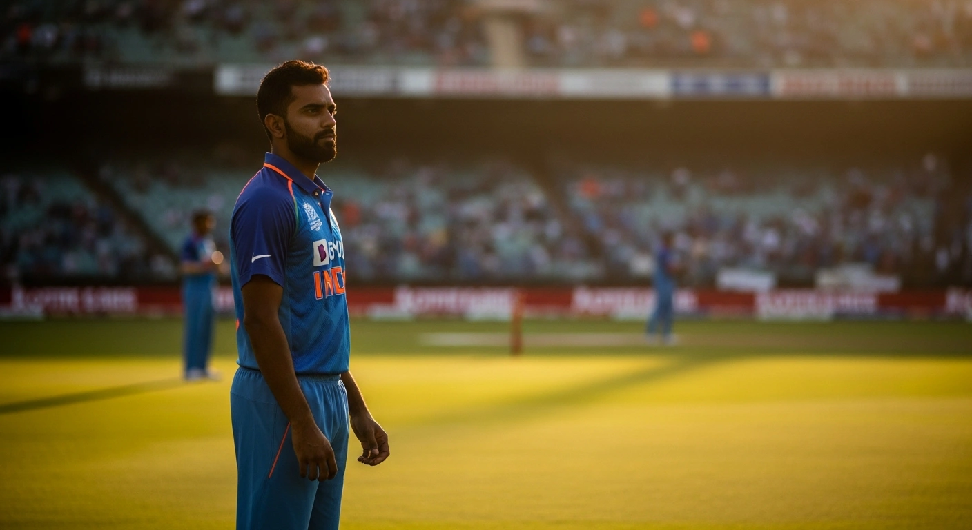 Indian cricketer Rishabh Pant stands on a cricket field wearing his Delhi Capitals jersey after his high-profile trade deal.