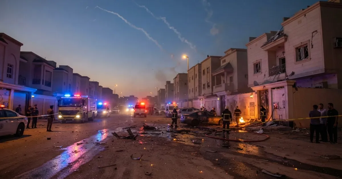 Falling Debris from Intercepted Missiles Injures Four in Riyadh