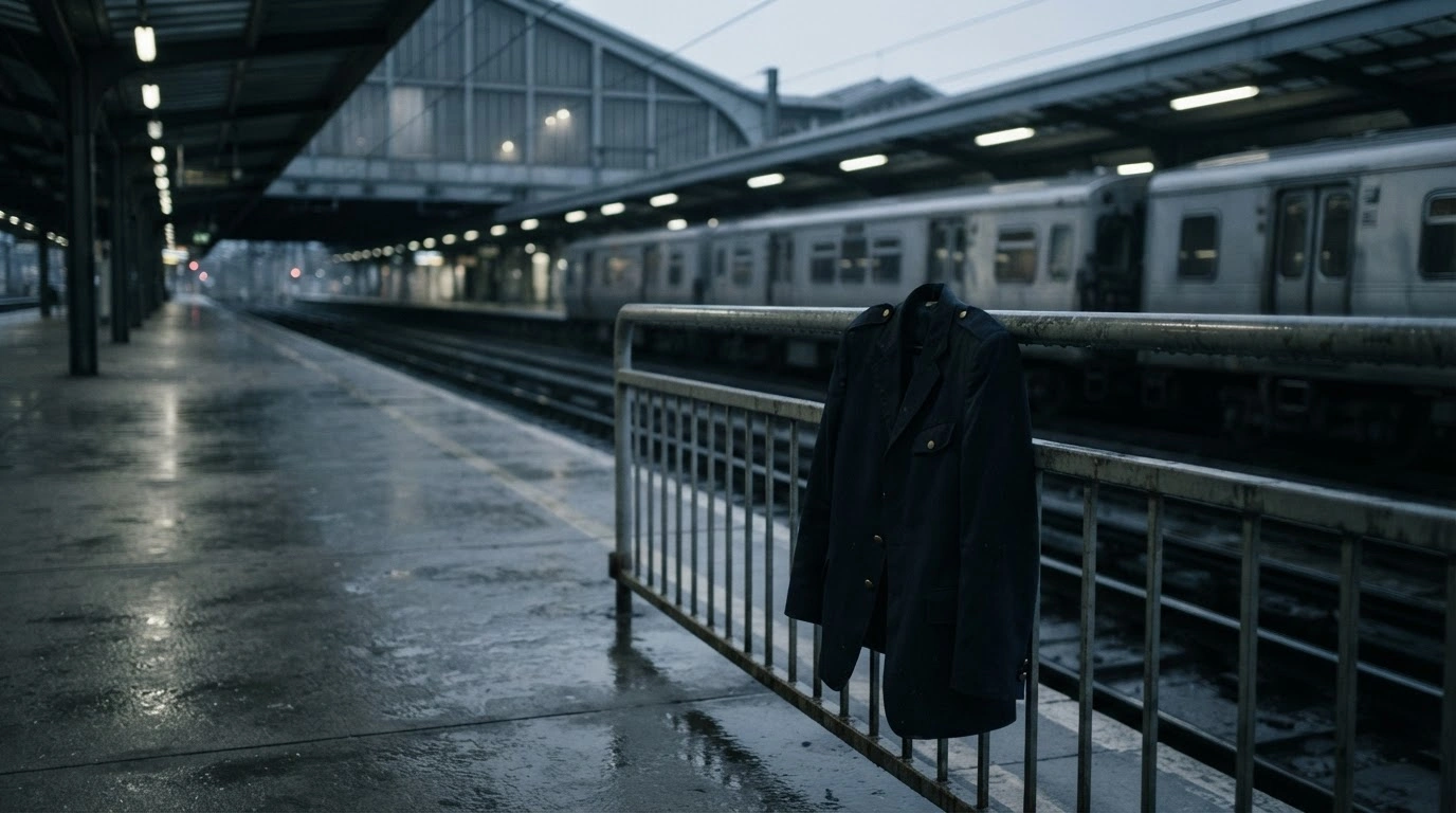 An empty train platform at a Chiltern Railways station during an RMT union strike action.
