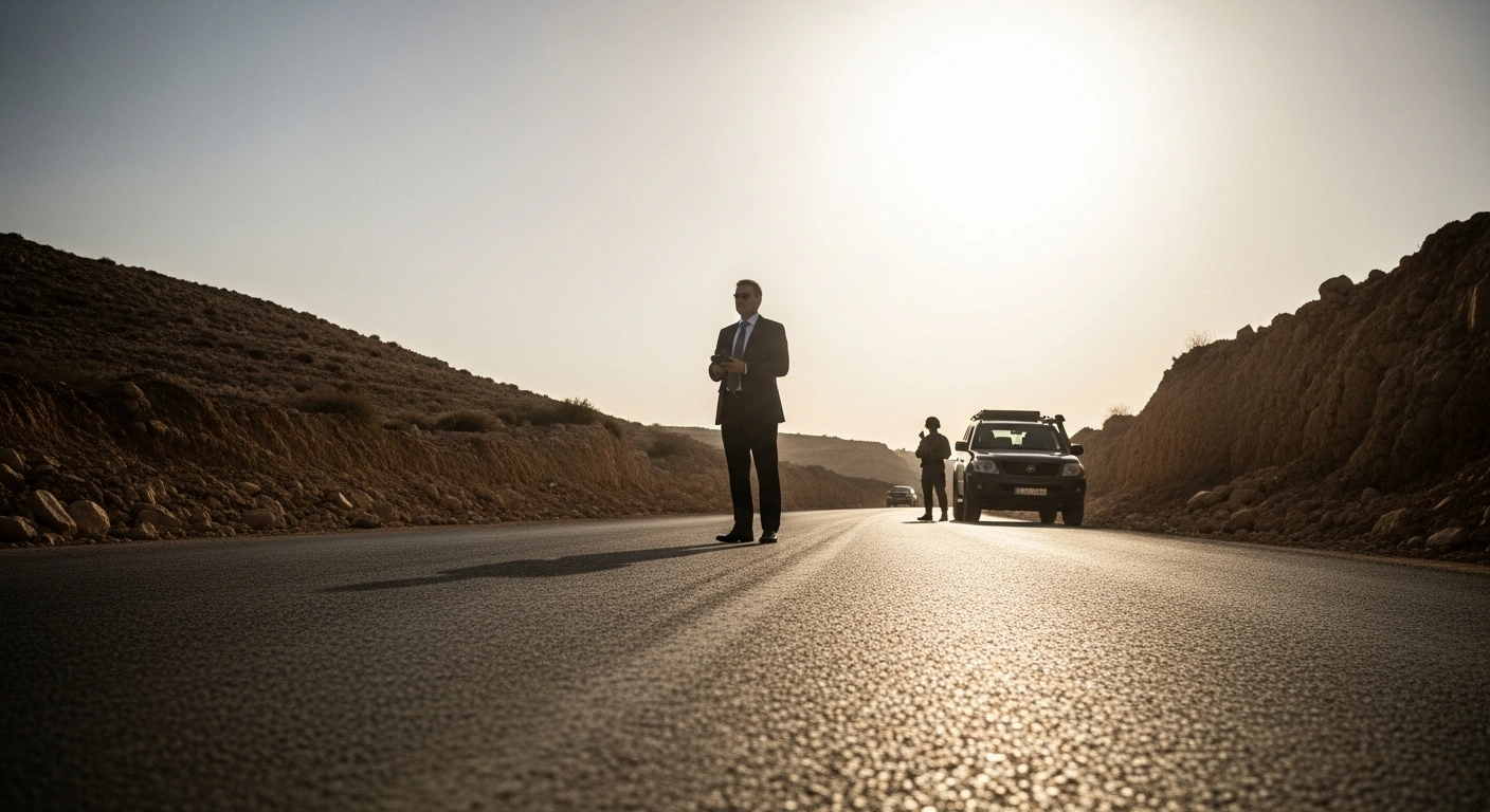 US Representative Ro Khanna stands on a dusty road in the West Bank during a tense encounter while on a fact-finding visit.