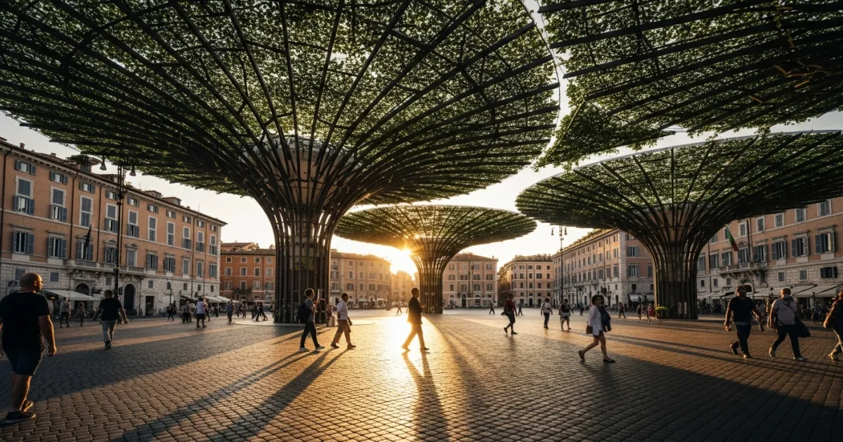 Rome Installs 'Bioclimatic Tree' in Piazza dei Cinquecento to Combat Urban Heat