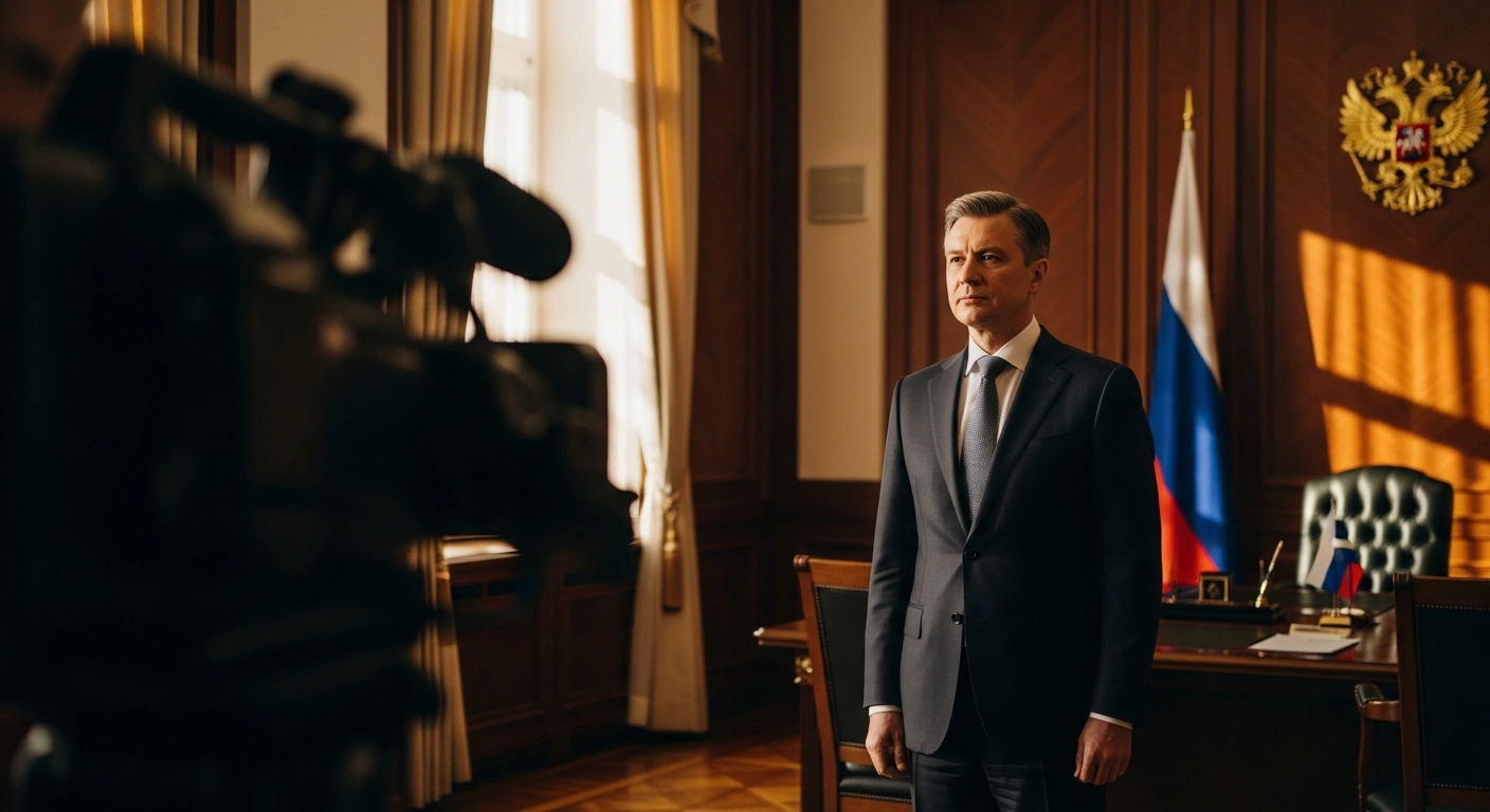 A formal portrait of the newly appointed Russian Ambassador to Syria standing in a professional office setting.