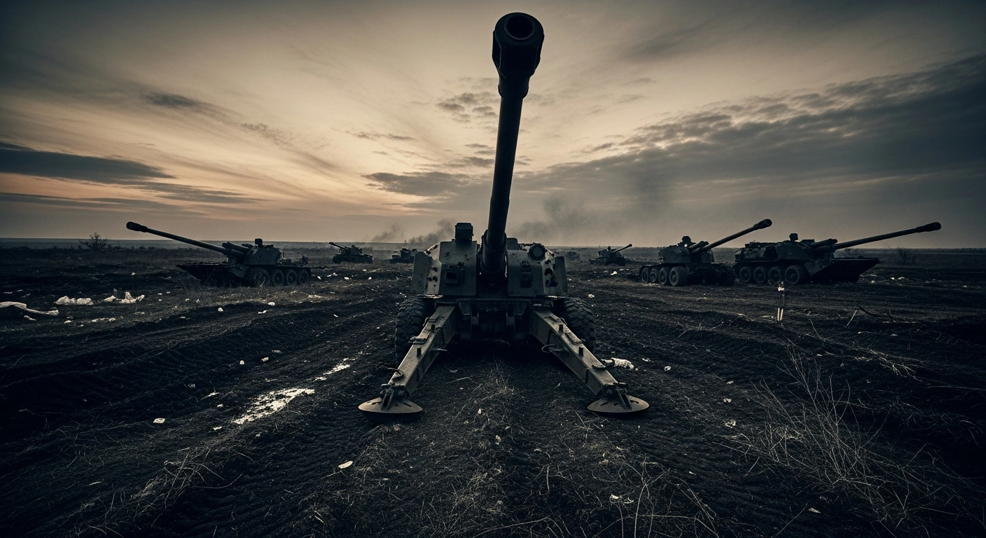 Russian artillery and military reserves are positioned in the Donetsk region as tensions escalate along the eastern front of the conflict in Ukraine.