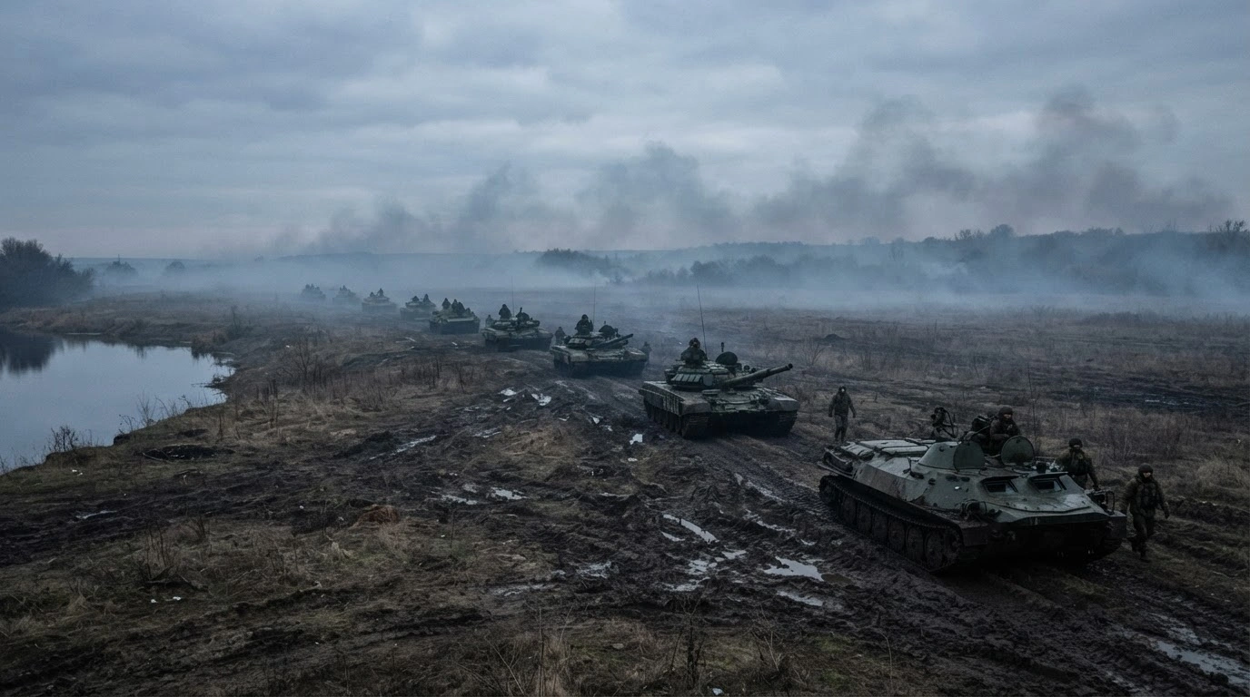 Russian military units conduct offensive operations near the Polnaya River in the Kharkiv region.