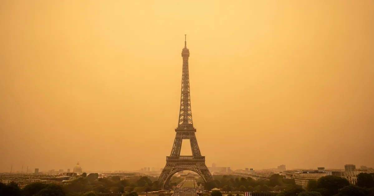 Saharan Dust Plume Reaches France, Bringing Mild Temperatures and Air Quality Concerns