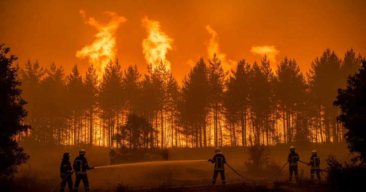 Emergency Crews Respond to Forest Fire in Saint-Just, France