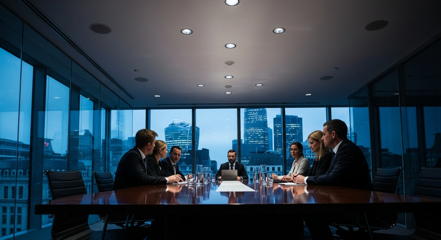 Labor union representatives and banking executives engage in serious negotiations regarding workforce redundancies following the Santander UK and TSB merger.