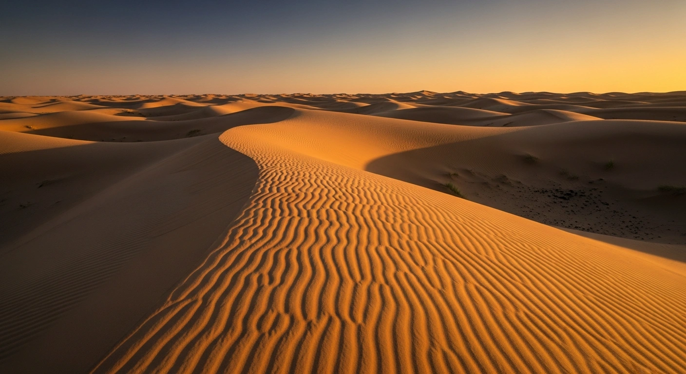 The sun rises over the vast Saudi Arabian desert landscape to mark the beginning of the astronomical spring season on the vernal equinox.