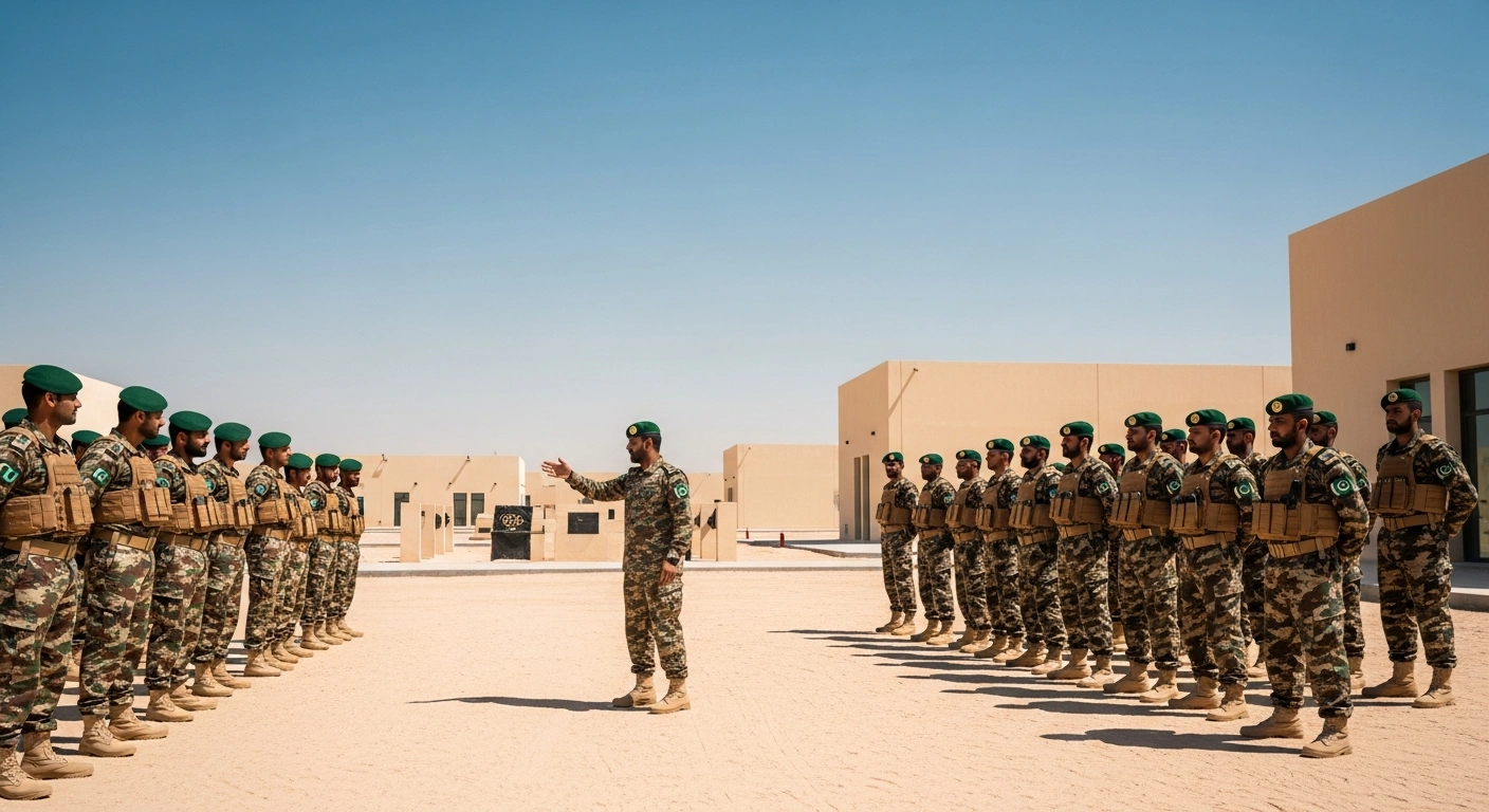 Saudi Arabian instructors provide specialized security training to personnel from Pakistan's Federal Constabulary at a facility in the Kingdom.