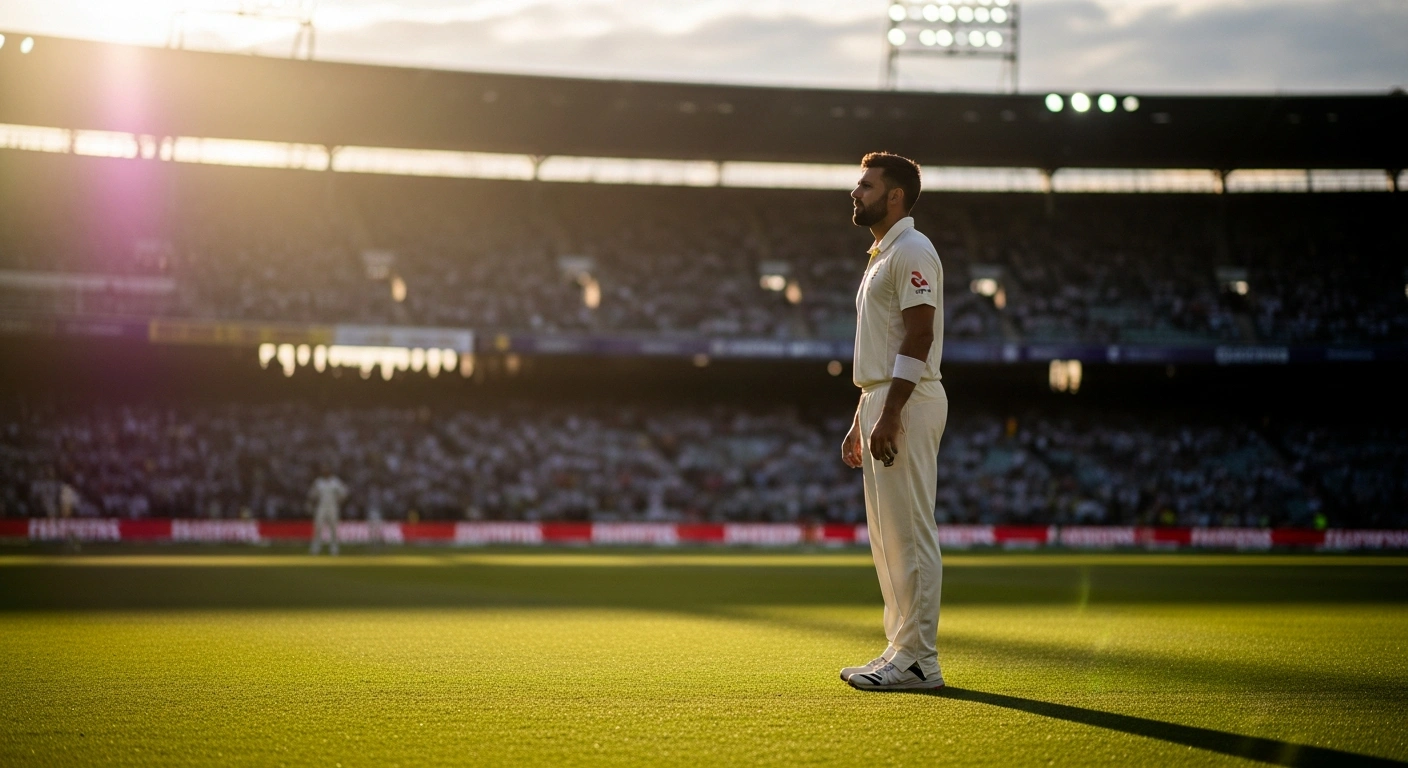Shubman Gill stands on a cricket pitch as the newly appointed captain of the Indian Test squad preparing for the series against Sri Lanka.