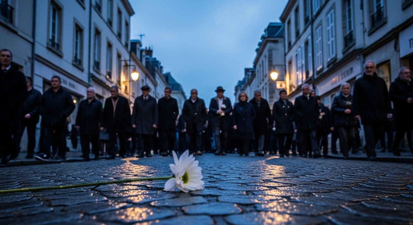 Thousands of mourners participate in a silent march through the streets of Pont-de-Beauvoisin to honor the memory of Maëlys de Araujo.