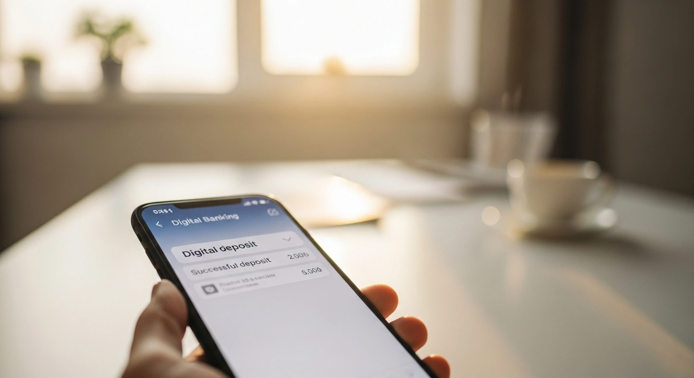 A smartphone screen displays a successful bank deposit notification, representing the final Social Security Administration payment distribution for March 2026.