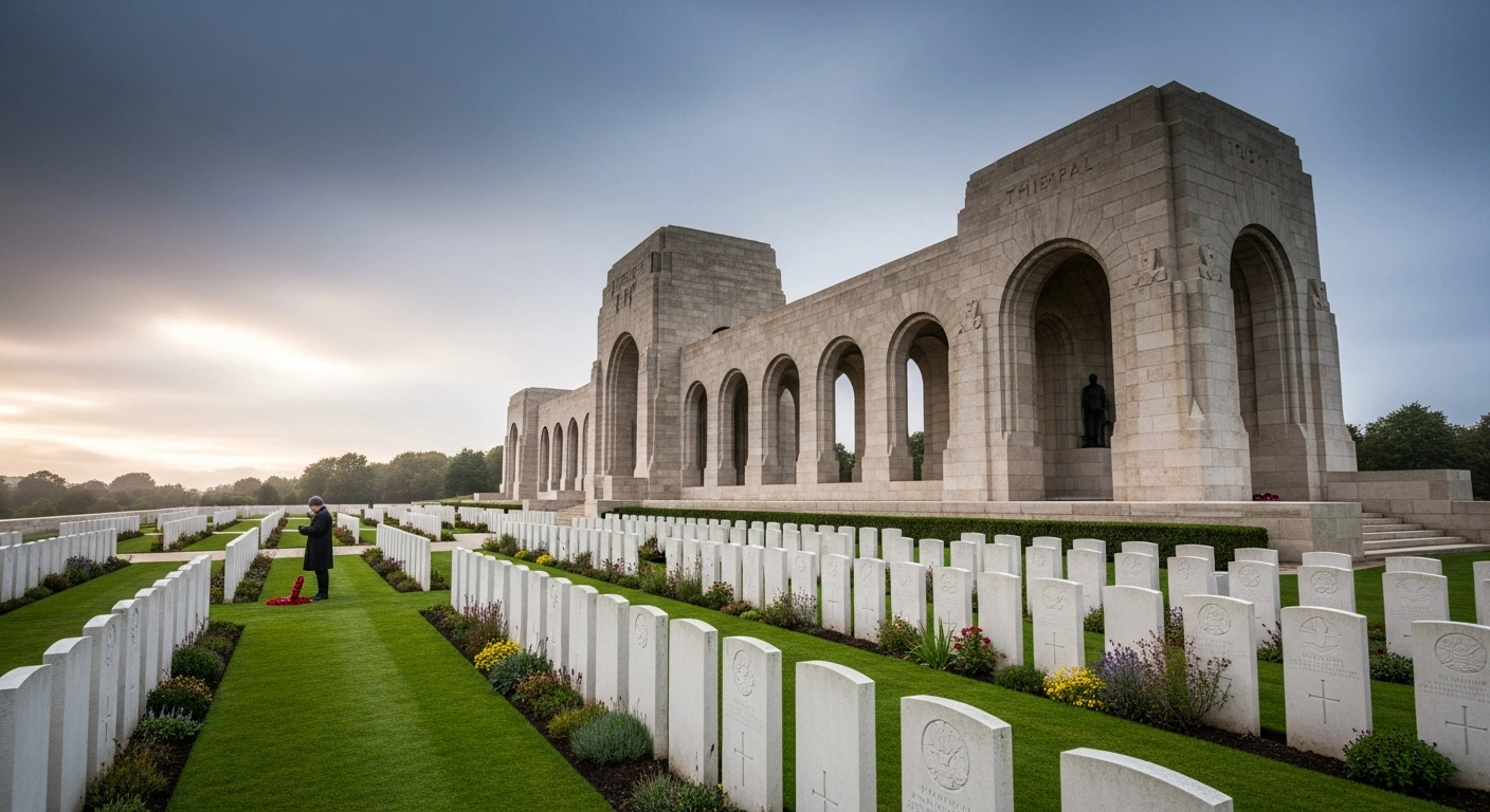 A solemn commemorative service takes place at the Thiepval Memorial in the Somme region to mark the 110th anniversary of the Battle of the Somme.