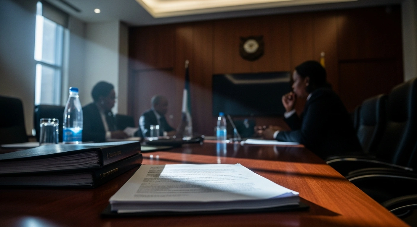Government officials discuss the withholding of the Municipal Equitable Share during a briefing by the South African National Treasury and the Department of Cooperative Governance and Traditional Affairs.