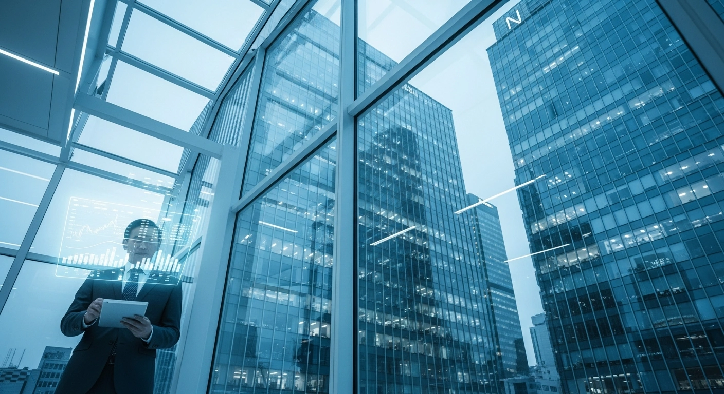 A professional auditor reviews financial data in a modern office building as South Korean regulators implement stricter independent valuation mandates for private equity funds.