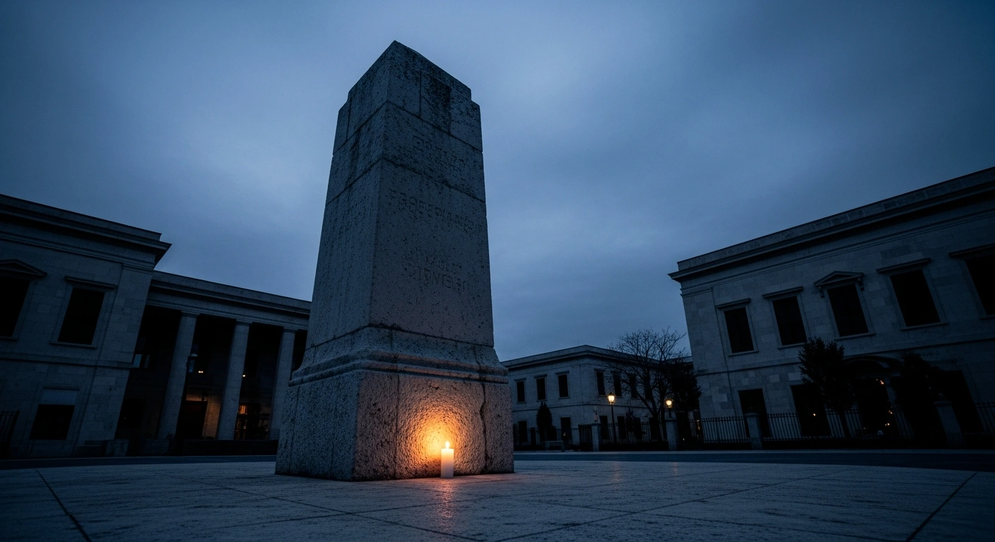 A lone candle burns at the base of a stone monument in a Spanish plaza as the government investigates a recent surge in domestic violence cases.