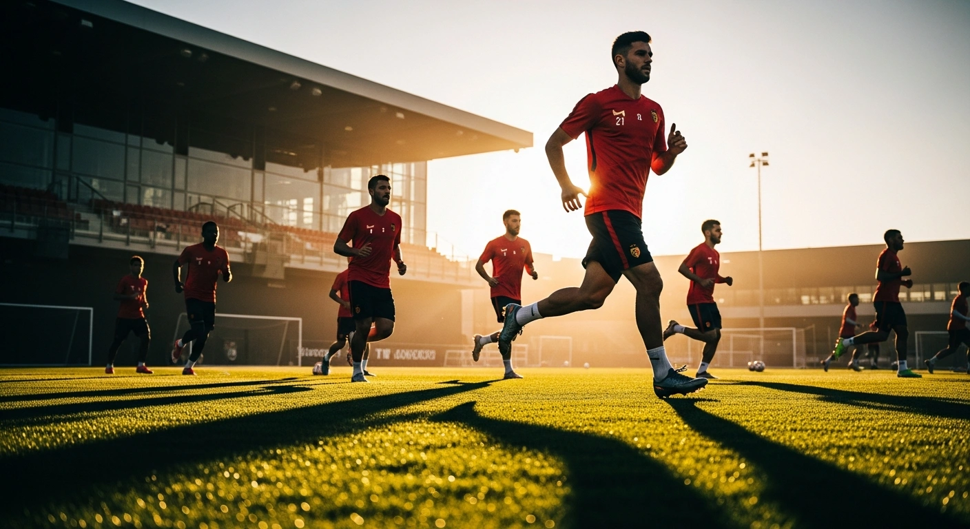 The Spanish national football team performs intensive tactical training drills on a grass field in Madrid to prepare for the 2026 FIFA World Cup.