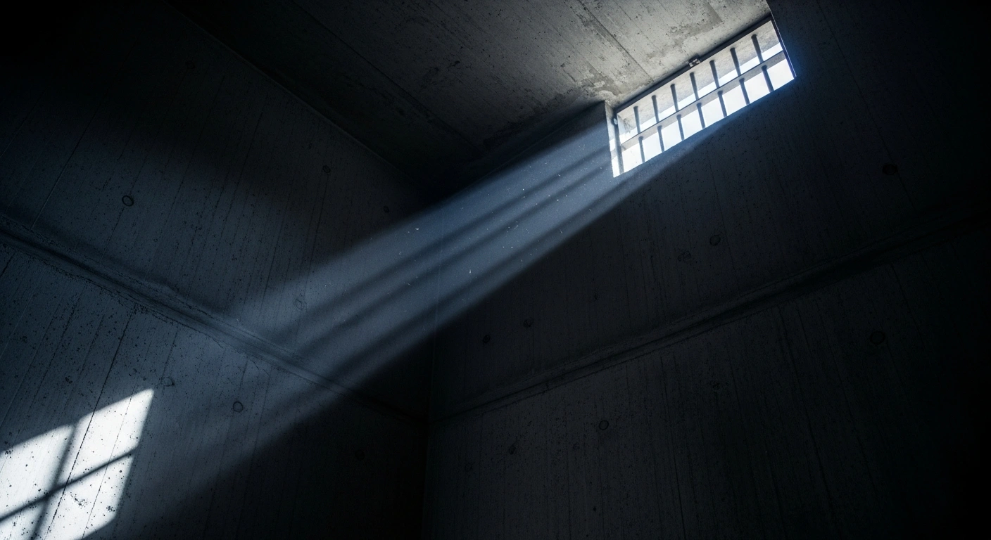 A dimly lit prison cell in Germany where the suspect accused of the fatal shooting of six child welfare workers was found dead.