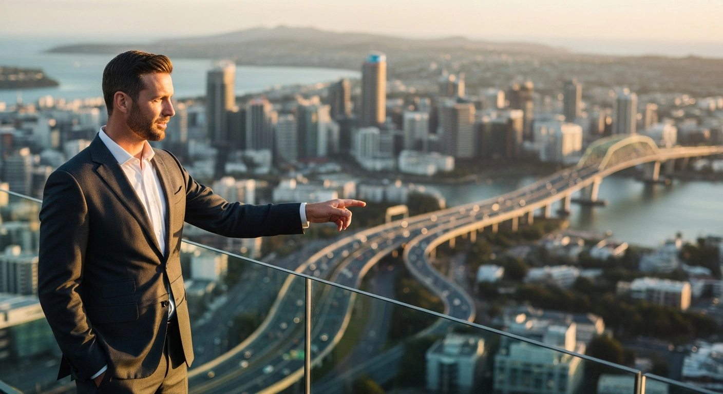 Steve Mutton, the newly appointed Director of Transport and Infrastructure for Auckland Council, stands overlooking the city's transport network.