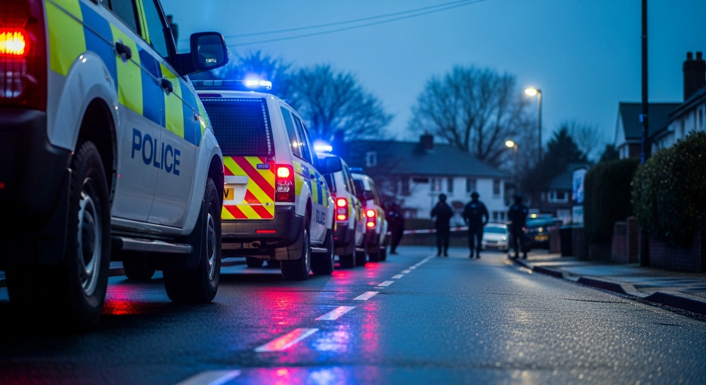 UK counter-terrorism police officers conduct an investigation in Suffolk following the arrest of twelve individuals linked to a suspected far-right plot.