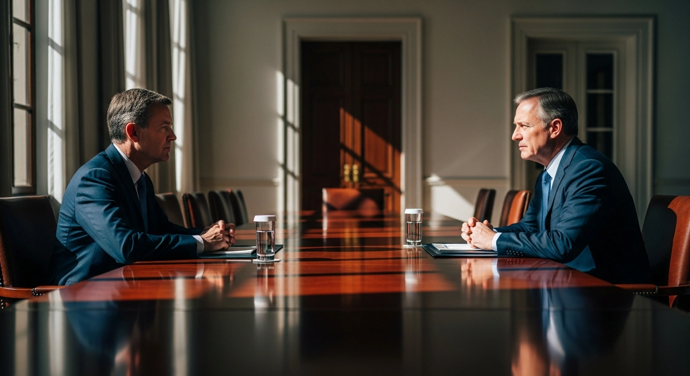 Syrian Foreign Minister Bassam Sabbagh and Turkish Foreign Minister Hakan Fidan engage in formal diplomatic discussions regarding regional security and bilateral relations.