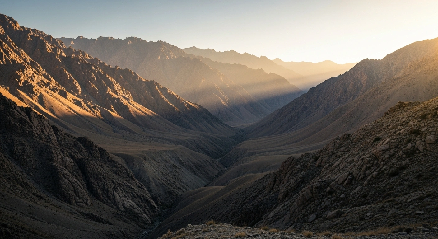 A scenic view of the rugged Fann Mountains in the Sughd region of Tajikistan where a minor earthquake was recently recorded.