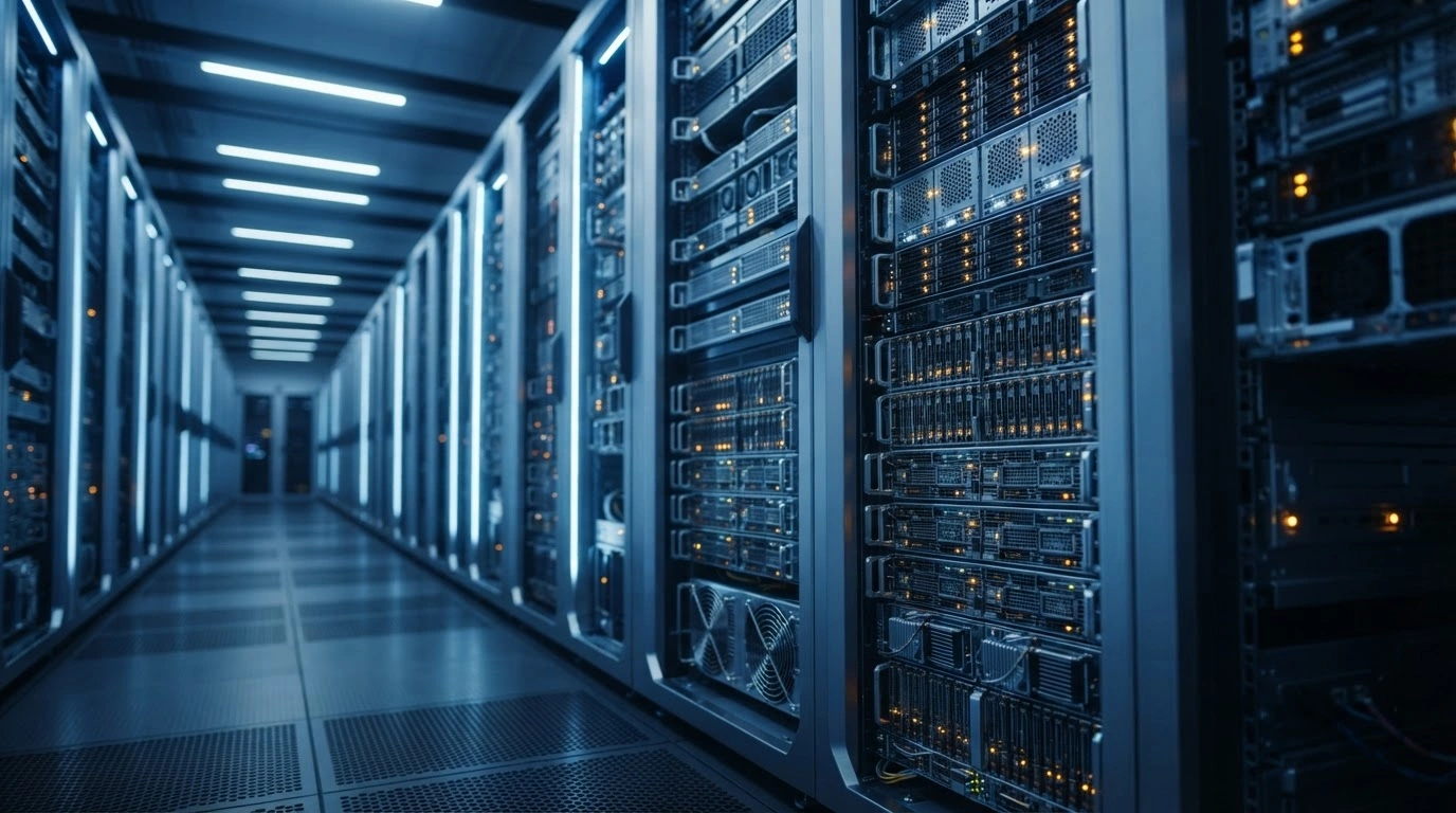 Rows of high-performance Nvidia processors are installed in a modern data center to support Tansun Technology's artificial intelligence infrastructure.