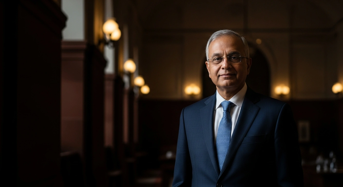 Taranjit Singh Sandhu stands in a formal government office following his appointment as the Lieutenant Governor of Delhi.