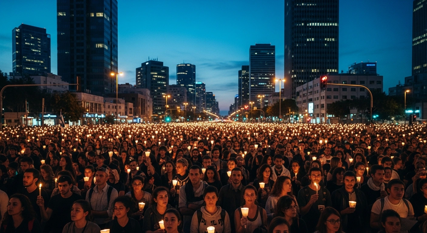 Thousands of demonstrators gather in Tel Aviv to protest the ongoing war in Gaza and demand the release of hostages held by Hamas.