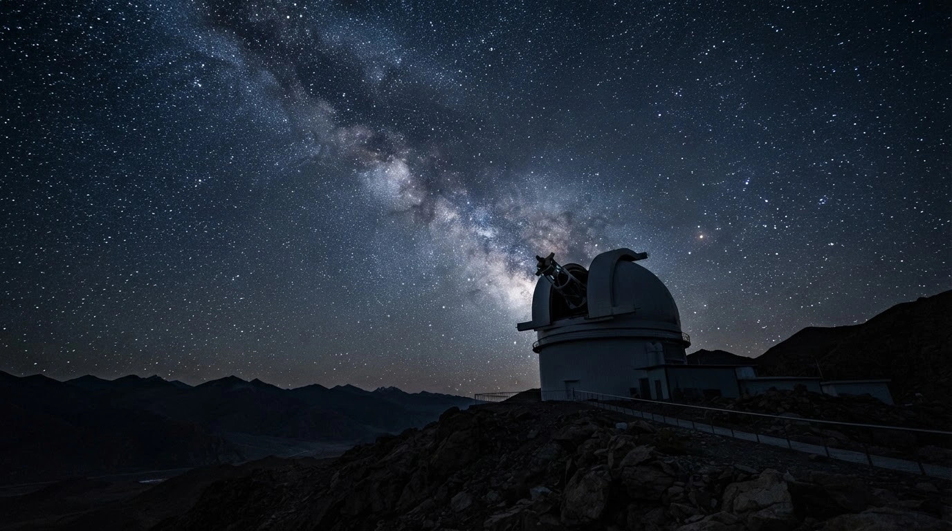 The Tianyu Telescope in Lenghu, Qinghai Province, captures a high-resolution image of millions of stars during its first scientific observation phase.
