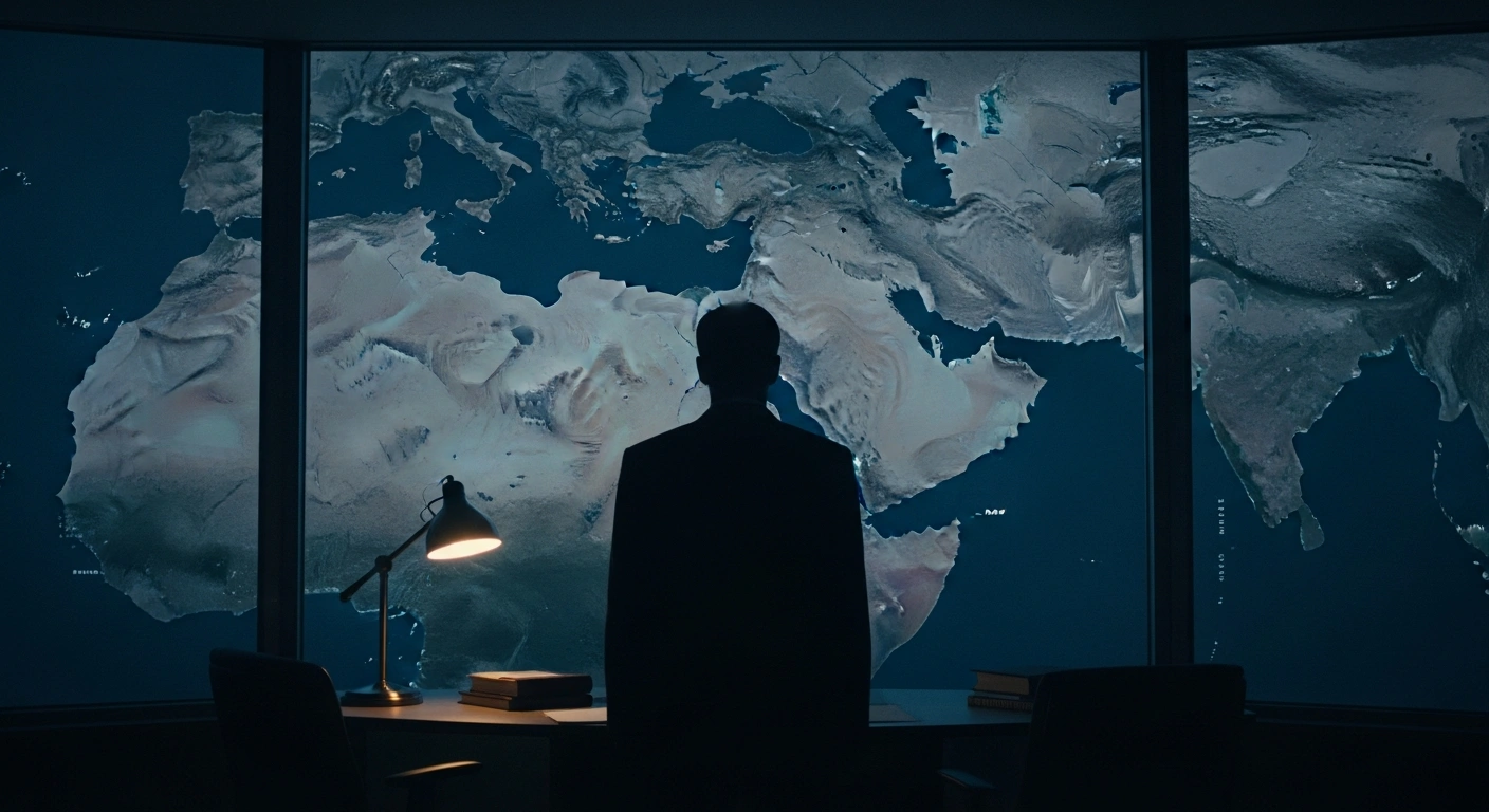 A silhouette of a political leader contemplates regional security amidst rising tensions between Israel and Iran.