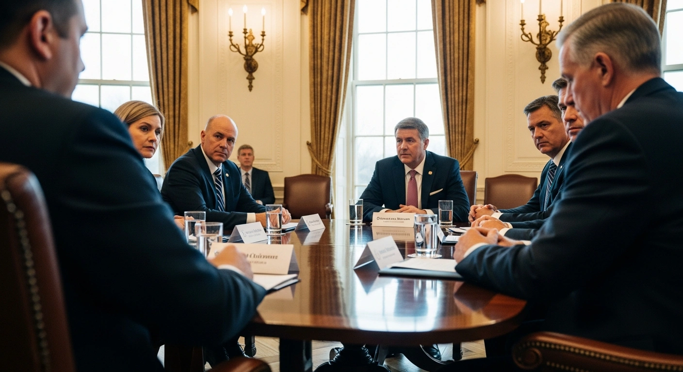 President Donald Trump meets with farmers and biofuels industry representatives at the White House to discuss the Renewable Fuel Standard and ethanol production.