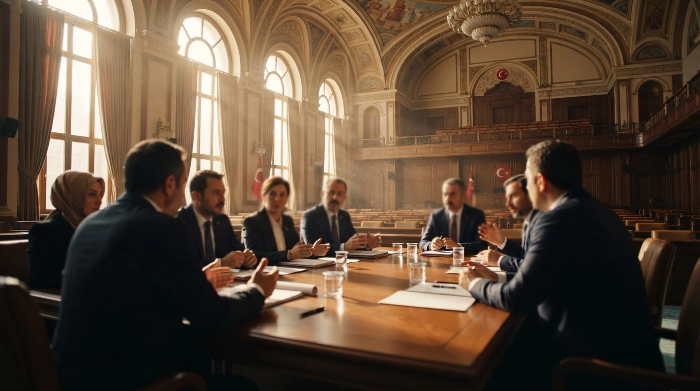 Turkish officials gather in a grand parliamentary chamber to begin the process of drafting a new national constitution.