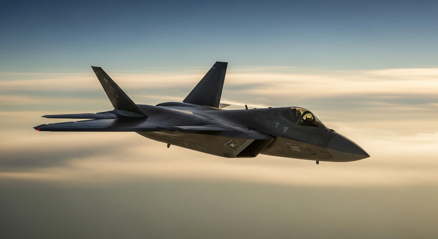 The Turkish KAAN fifth-generation fighter jet flies through the sky as part of Turkey's national defense modernization program.